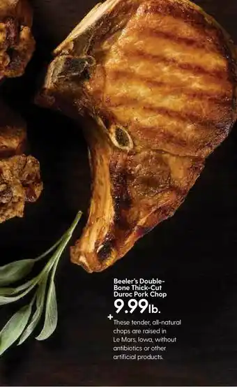 Hy-Vee Beeler's Double-bone Thick-cut Duroc Pork Chop offer