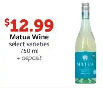 Fareway Matua Wine select varieties 750 ml offer