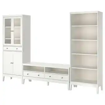 Ikea IdanÄs tv storage combination, glass/white, 128x15 3/4x83 1/8 offer