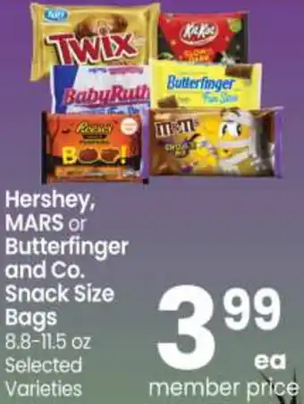 Safeway Hershey, Mars Or Butterfinger And Co. Snack Size Bags offer