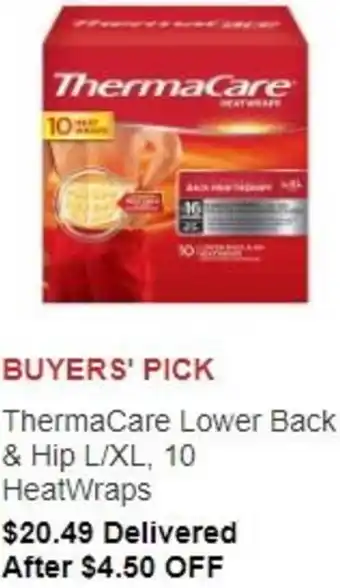 Costco ThermaCare Lowe Back & Hip L/XL offer