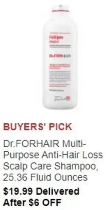 Costco Dr.Forhair Multi-Purpose Anti-Hair Loss Scalp Care Shampoo offer