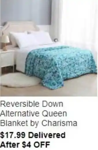 Costco Reversible Down Alternative Queen Blanket By Charisma offer