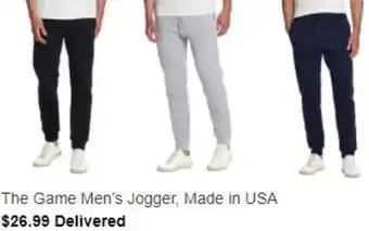 Costco The Game Men's Jogger Made In USA offer