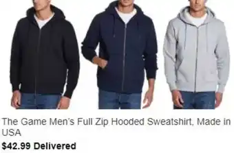 Costco The Game Men's Full Zip Hooded Sweatshirt offer