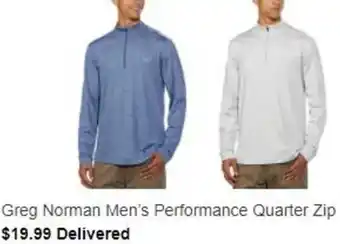 Costco Greg Norman Men's Performance Quarter Zip offer