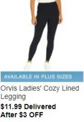 Costco Orvis Ladies Cozy Lined Leggings offer