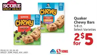 Albertsons Quaker Chewy Bars offer