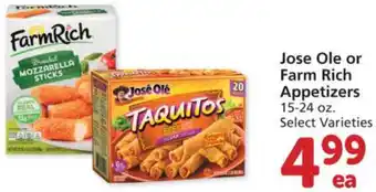 Albertsons Jose Ole Or Farm Rich Appetizers 15-24 oz offer