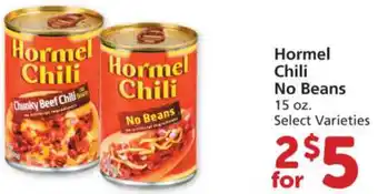 Albertsons Hormel Chili No Beans 15 oz offer