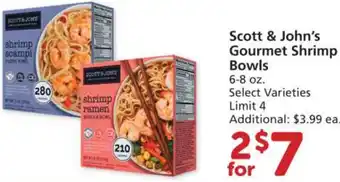 Albertsons Scott & Joh's Gourmet Shrimp Bowls 6-8 oz offer
