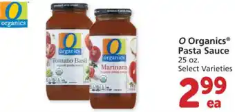 Albertsons O Organics Pasta Sauce 25 oz offer