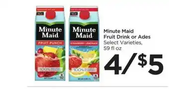 Food 4 Less Minute Maid Fruit Drink Or Ades offer