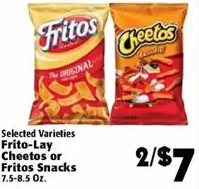 Frito-Lay Cheetos Or Fritos Snacks 7.5-8.5 oz