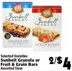 Sunbelt Granola Or Fruit & Grain Bars