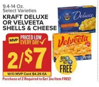 Food Lion KRAFT DELUXE OR VELVEETA SHELLS & CHEESE offer