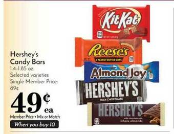Pavilions Hershey's Candy Bars offer