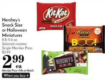 Pavilions Hershey's Snack Or Halloween Miniatures offer