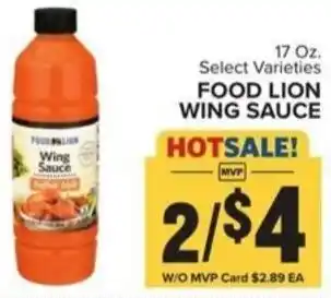 Food Lion FOOD LION WING SAUCE offer