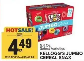 Food Lion KELLOGG'S JUMBO CEREAL SNAX offer