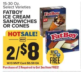 Food Lion FATBOY ICE CREAM SANDWICHES OR CONES offer