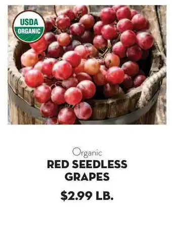 Bristol Farms Organic Red Seedless Grapes offer