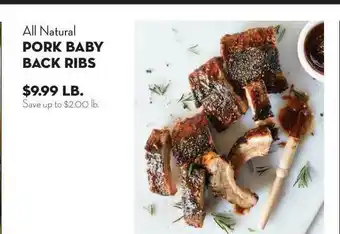 Bristol Farms All Natural Pork Baby Back Ribs offer