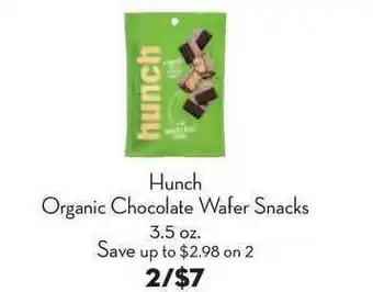 Bristol Farms Hunch Organic Chocolate Wafer Snacks offer