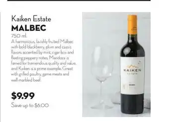 Bristol Farms Kaiken Estate Malbec offer