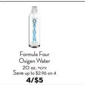 Bristol Farms Formula Four Oxigen Water offer