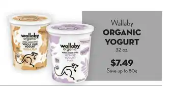 Bristol Farms Wallaby Organic Yogurt offer