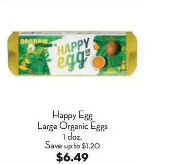 Bristol Farms Happy Egg Large Organic Eggs offer