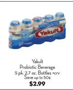 Bristol Farms Yakult Probiotic Beverage offer