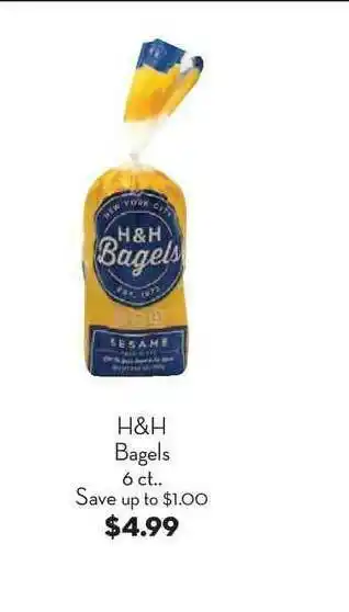 Bristol Farms H&H Bagels offer
