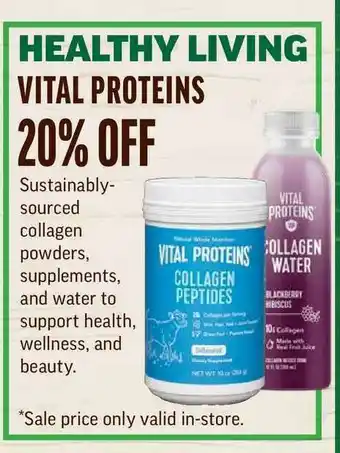 Central Market Healthy Living Vital Proteins 20% Off offer