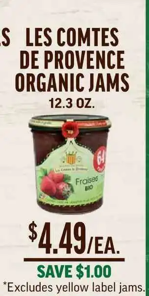 Central Market Les Comtes De Provence Organic Jams offer