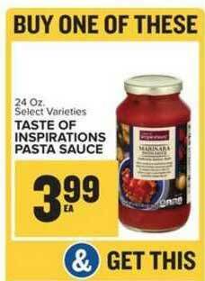 Food Lion Taste Of Inspirations Pasta Sauce offer