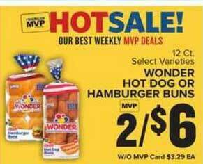 Food Lion Wonder Hot Dog Or Hamburger Buns offer