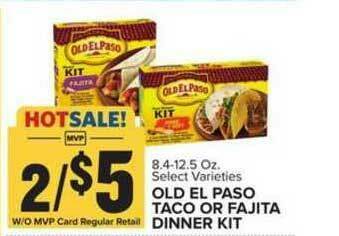 Food Lion Old El Paso Taco Or Fajita Dinner Kit offer