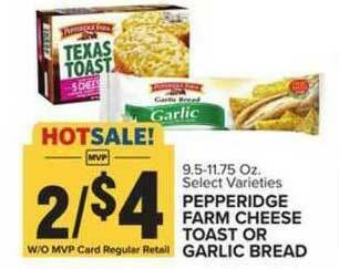 Food Lion Pepperidge Farm Cheese Toast Or Garlic Bread offer
