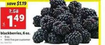 Lidl Blackberries, 6 Oz. offer