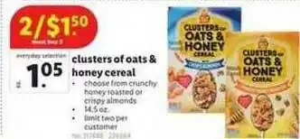 Lidl Clusters Of Oats & Honey Cereal offer