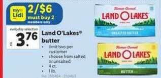 Lidl Land O'Lakes® Butter offer