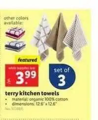 Lidl Terry Kitchen Towels offer