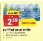 Lidl Purified Water Minis offer