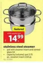 Lidl Stainless Steel Steamer offer