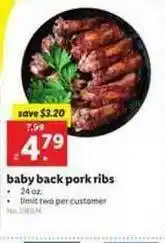 Lidl Baby Back Pork Ribs offer