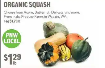 New Seasons Market Organic Squash offer