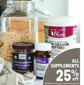 New Seasons Market All Supplements 25% Off offer