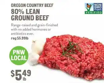 New Seasons Market Oregon Country Beef 80% Lean Ground Beef offer